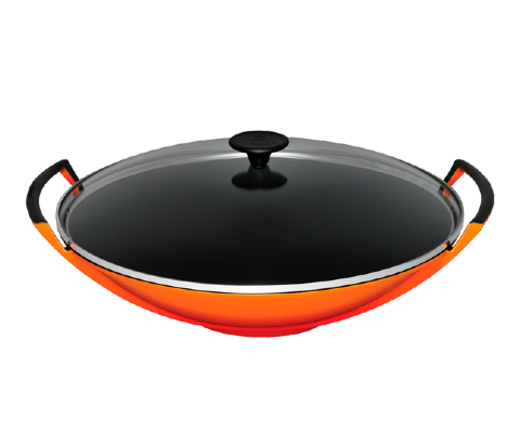 Cast Iron Wok With Glass Lid